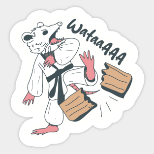 Wataaa - Funny Karate Opossum Sticker